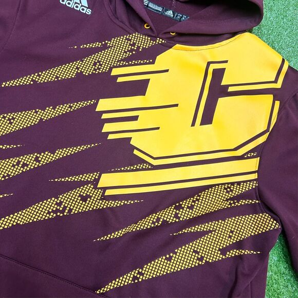Central Michigan Chippewas NCAA Adidas Graphic Print Pullover Sweatshirt Men S - Picture 2 of 3